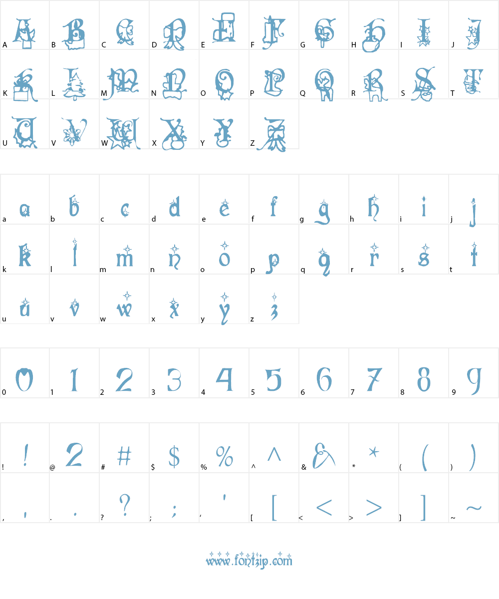 Christmas Fancy Font Character